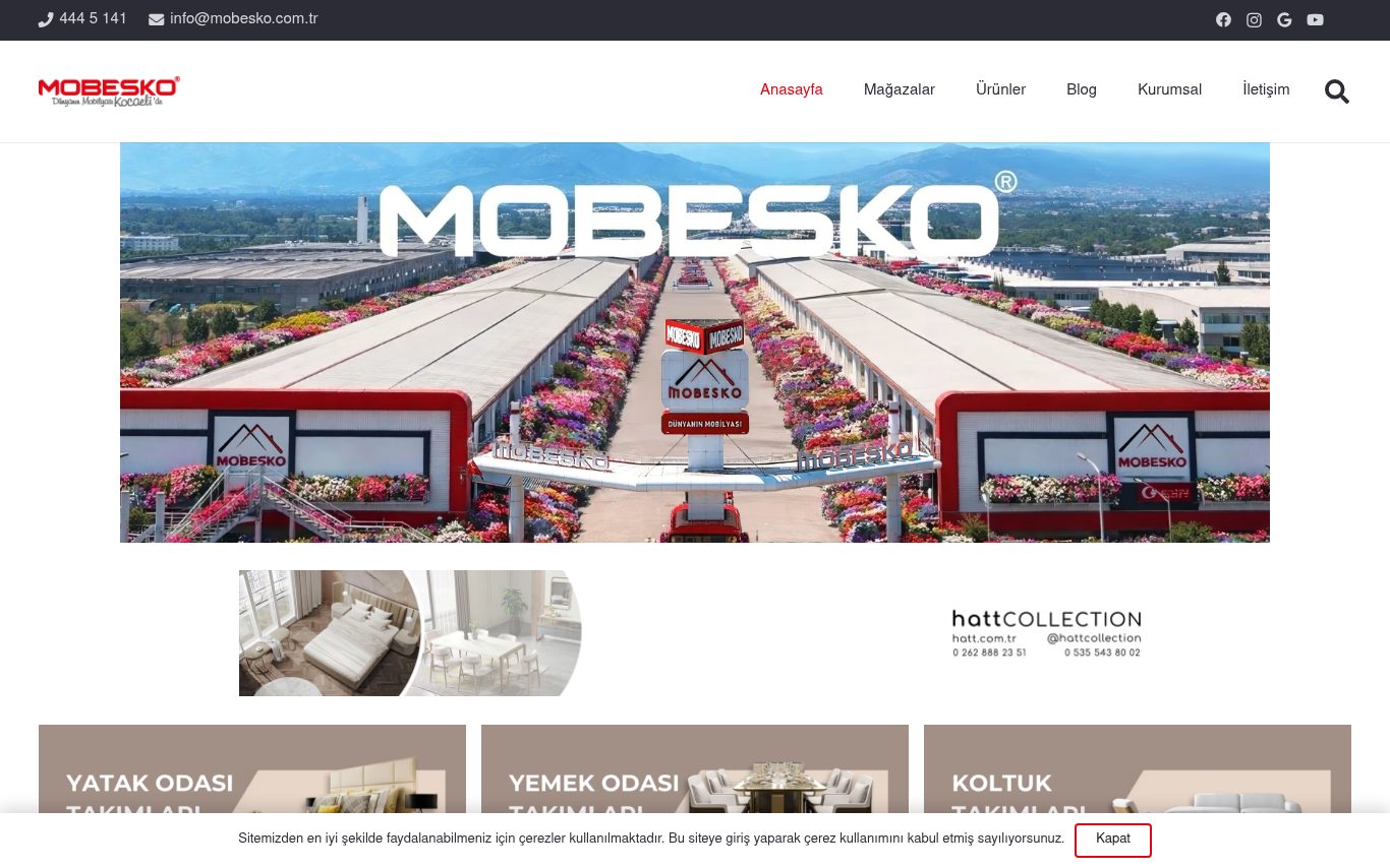 Mobesko: Kurumsal Tanıtım Web Sitesi ana sayfa ekran görüntüsü